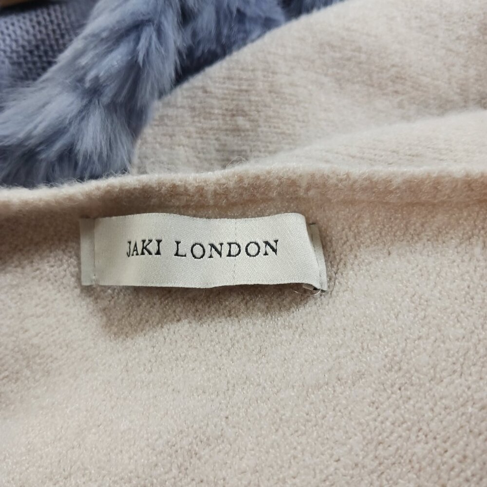 Jaki London Asymmetrical Draped Long Sleeve Sweater Light Beige Size S/M Italy - Picture 9 of 13